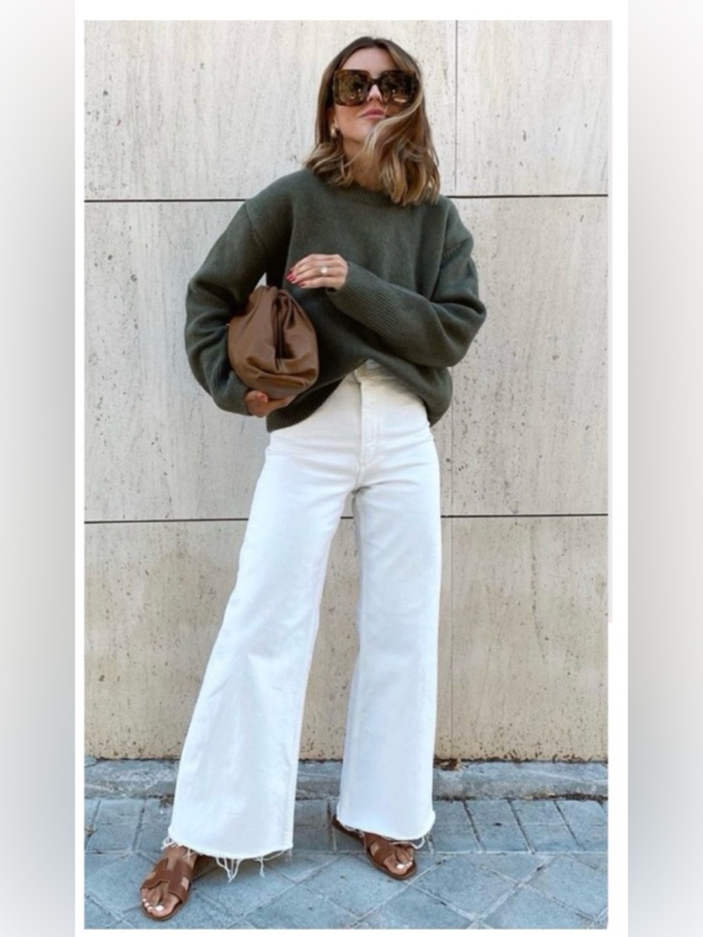 Zara The Marine Straight Jeans White Denim Wide Leg Crop Casual Minimalist 4